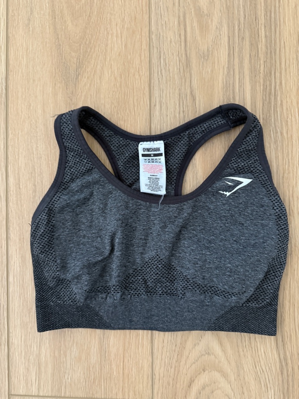 Gymshark Seamless Racerback Sports Bra in Charcoal